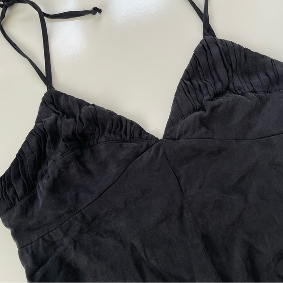 ZARA Women's Black Lyocell Tencel Drapey Pleated Romper Shoulder Straps Size XS - Picture 4 of 11